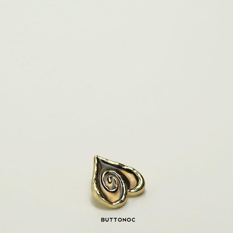 Xiaoxiangfeng Heart-Shaped Suit Sweater Jacket Buttons Double-Sided Nylon Fur Coat Metal Buttons