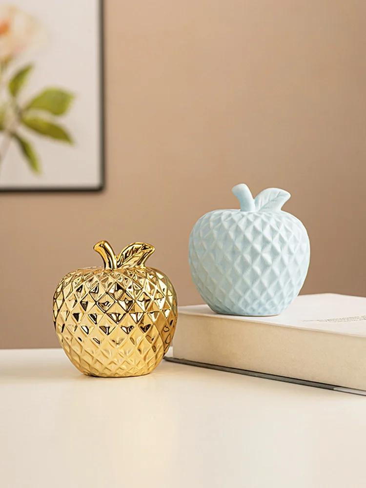 Minimalist Simple Desktop Ornament Apple Ceramic Statue Collection Centerpiece Fireplace Desk Cabinet Figurin Decoration Crafts