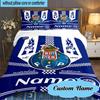 Custom Name Porto Love Crest Bedding Set 3pcs, Bedding Set Including 1pc Duvet Cover And 2pcs Pillowcases for Bedroom, Dormitory Gift
