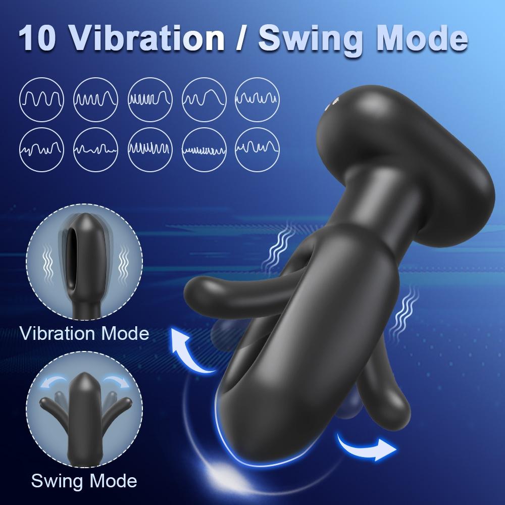 Anal Plug Flapping Anal Vibrator Prostate Massager Vibrating Butt Plug 10 Flapping Vibration Modes APP Remote Control Adult Anal Sex Toy for Men