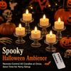 Rechargeable Flameless Tea Lights Candles with Remote, 6-Pack LED Flickering Tealight Set: 6-Slot USB Charging Base, 4 Timer Modes, 3D Wick Flicker
