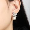 ZAKOL Elegant Micro Paved Zirconia Imitation Zircon Dangle Earrings for Women Sliver Gold Color Bride Wedding Accessories