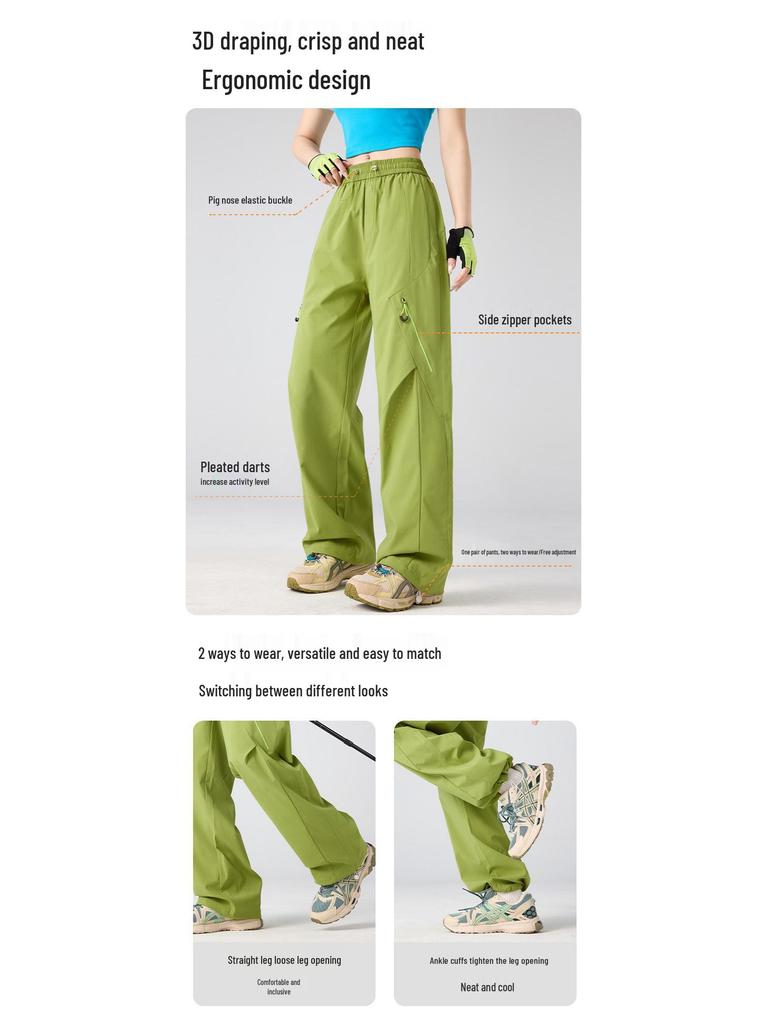 Pantalones de Senderismo Impermeables para Mujer para Exteriores Color Dopamina Ajuste Holgado Casual 2026