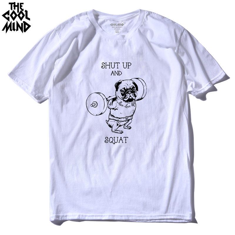 COOLMIND PU0117A 100% Cotton Casual o-neck Knitted Go Home Or Go Hard Pug Printed Men T-shirt Short Sleeve Summer Men Tshirt Tee