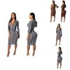 Fashion Womens Winter Women Long Sleeve Dress Slim Fit Sexy Dress Vneck
