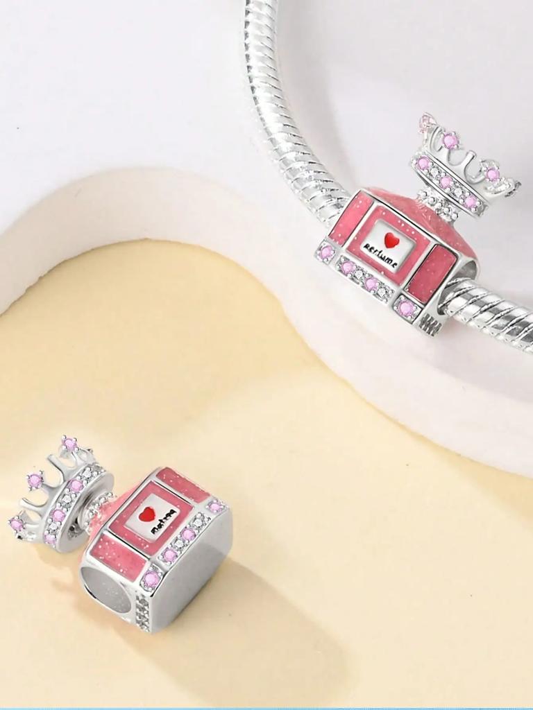 Charm Copper Colors Pink Carousel Alarm Clock Bead For Original Bracelet Diy Beads Charms Jewellery Making Gift For Women Styfne