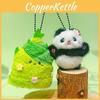 Handheld Shoot Bamboo Flower Panda Cute Plush Keychain Pendant Boys Gift Girls