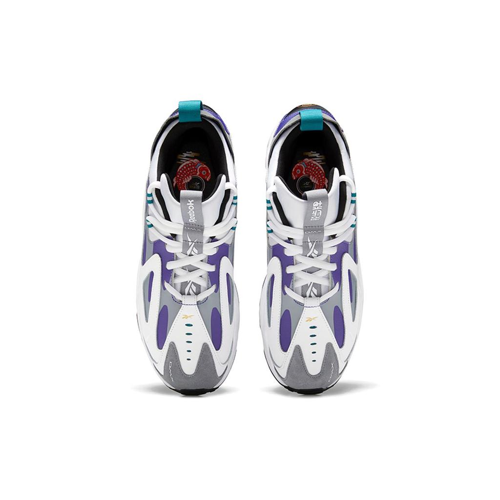 Reebok DMX Series 1200 White Team Purple Teal Unisex Sneakers Footwear-White Seaport-Teal H01424