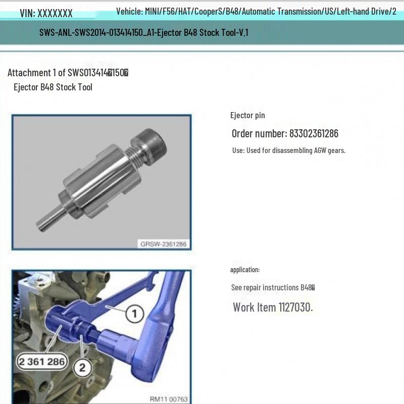 BMW B48 Engine Balance Shaft Gear Removal Tool for 3 & 5 Series