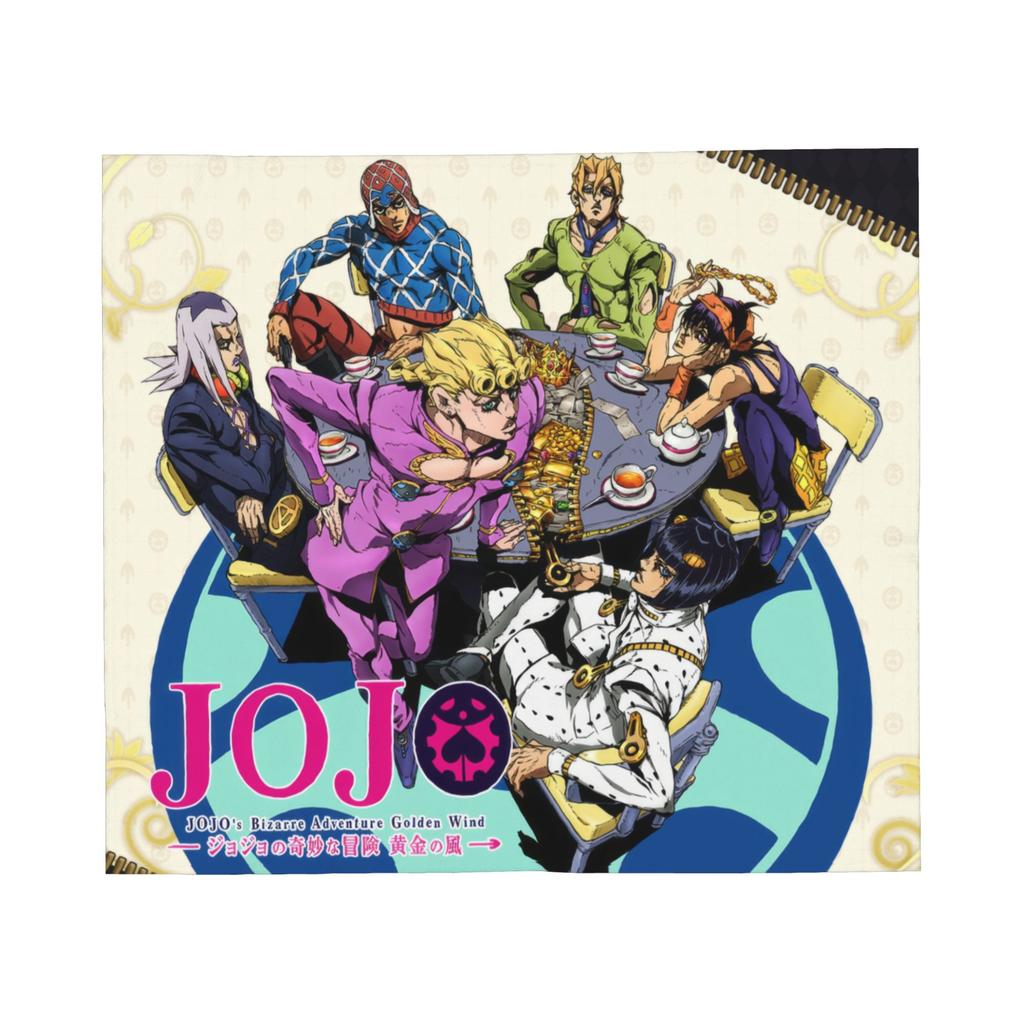 Jojo Anime Blankets Fleece Spring Autumn  Portable Super Warm Throw Blankets for Bed Car Rug Piece