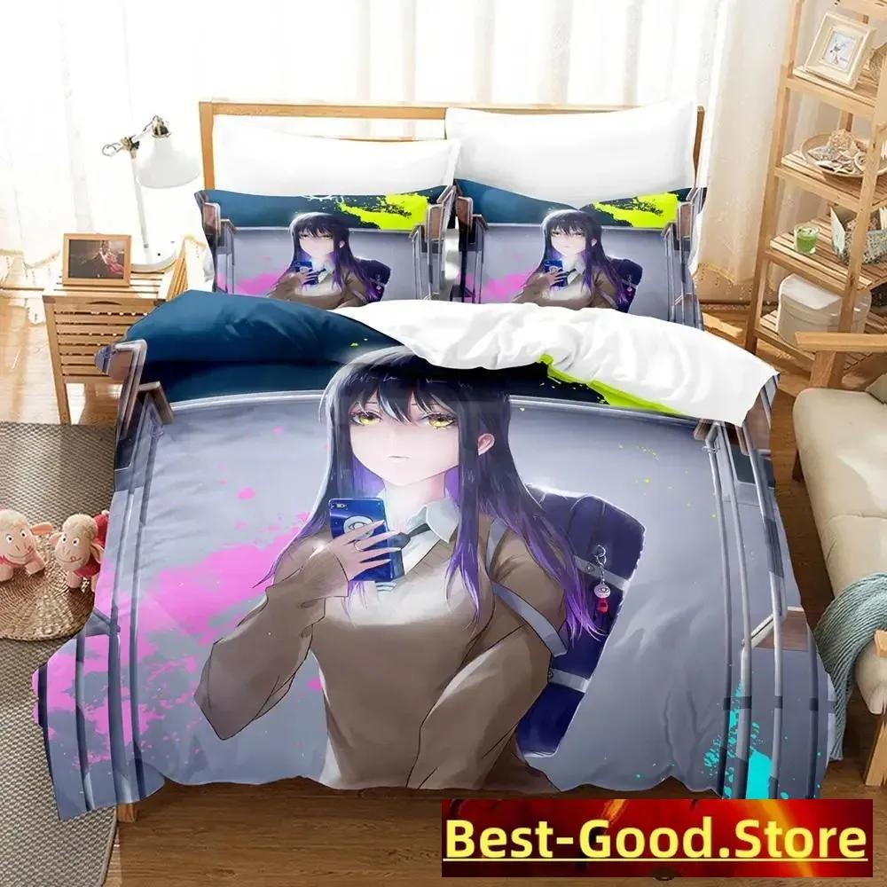 Mieruko chan Bedding Set Single Twin Full Queen King Size Bed Set Adult Kid Bedroom Duvetcover Sets Anime parure de lit Bed