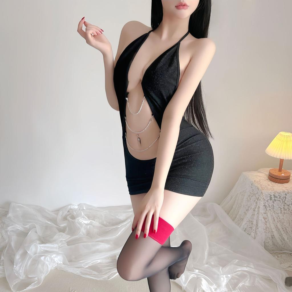 Sexy pajamas fun free tight secretary uniform sexy stunner open chest hip hot backless nightclub suit