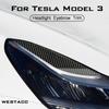 2Pcs Car Headlight Headlamp Front Lamp Eyebrow Sticker Eyelid Decoration Trim for Tesla Model 3 2016 -  Styling