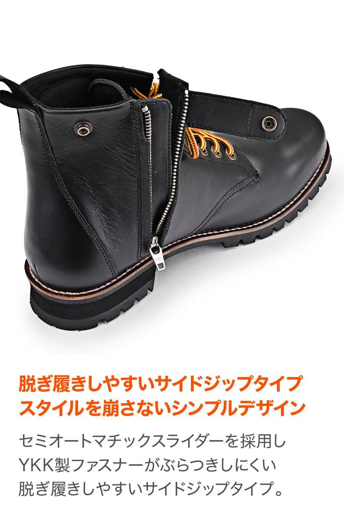 Daytona Motorcycle Riding Short Genuine Side Shift Size 98689 Boots, Boots, Leather, Zipper, Built-in Pad, HBS-003, Black, 23.5cm, Women's,