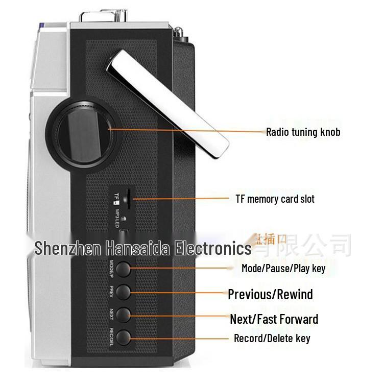 

Ретро-магнітофон Fortune : Класична стереосистема з підтримкою Bluetooth, USB та карт пам яті TF US Plug срібний
