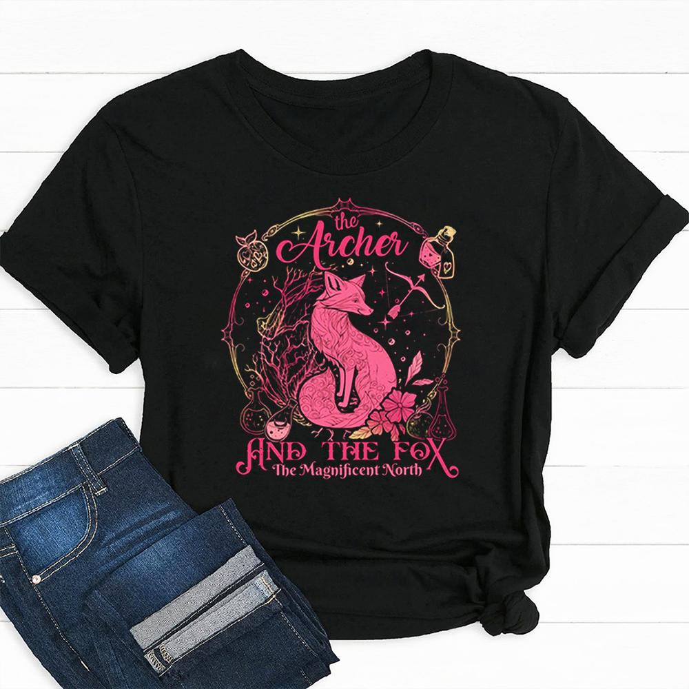 The Archer and The Fox Comfort TShirt Cute Fantasy Books Jumper Shirts Gift For Readers Hookish Bookworm Tee Y2K Top Streetwear