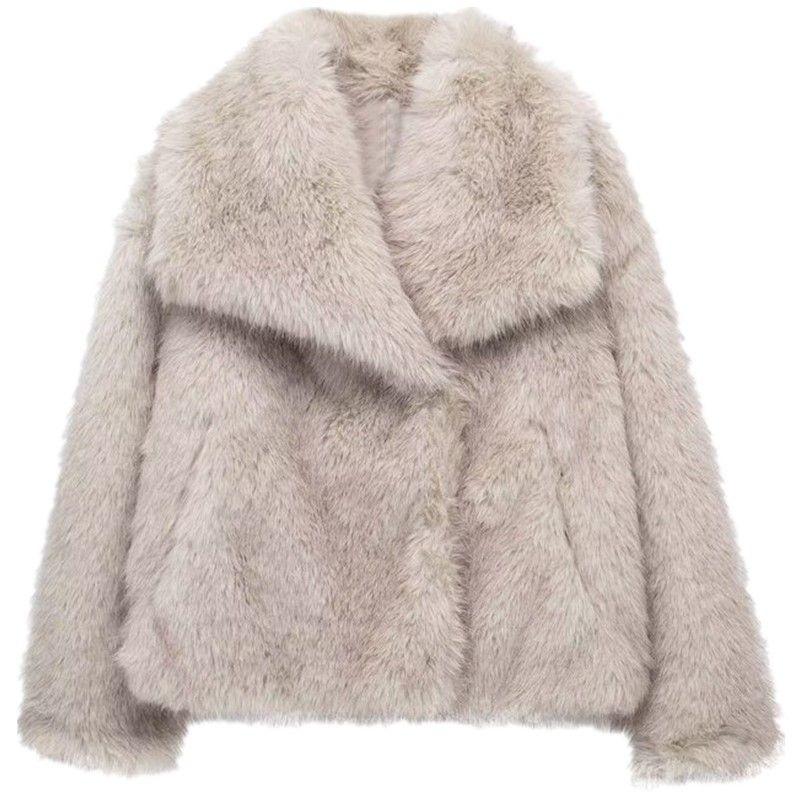 Western Style 2023 Autumn and Winter New Women Clothes Versatile Artificial Fur Effect Short Coat 4360240 712
