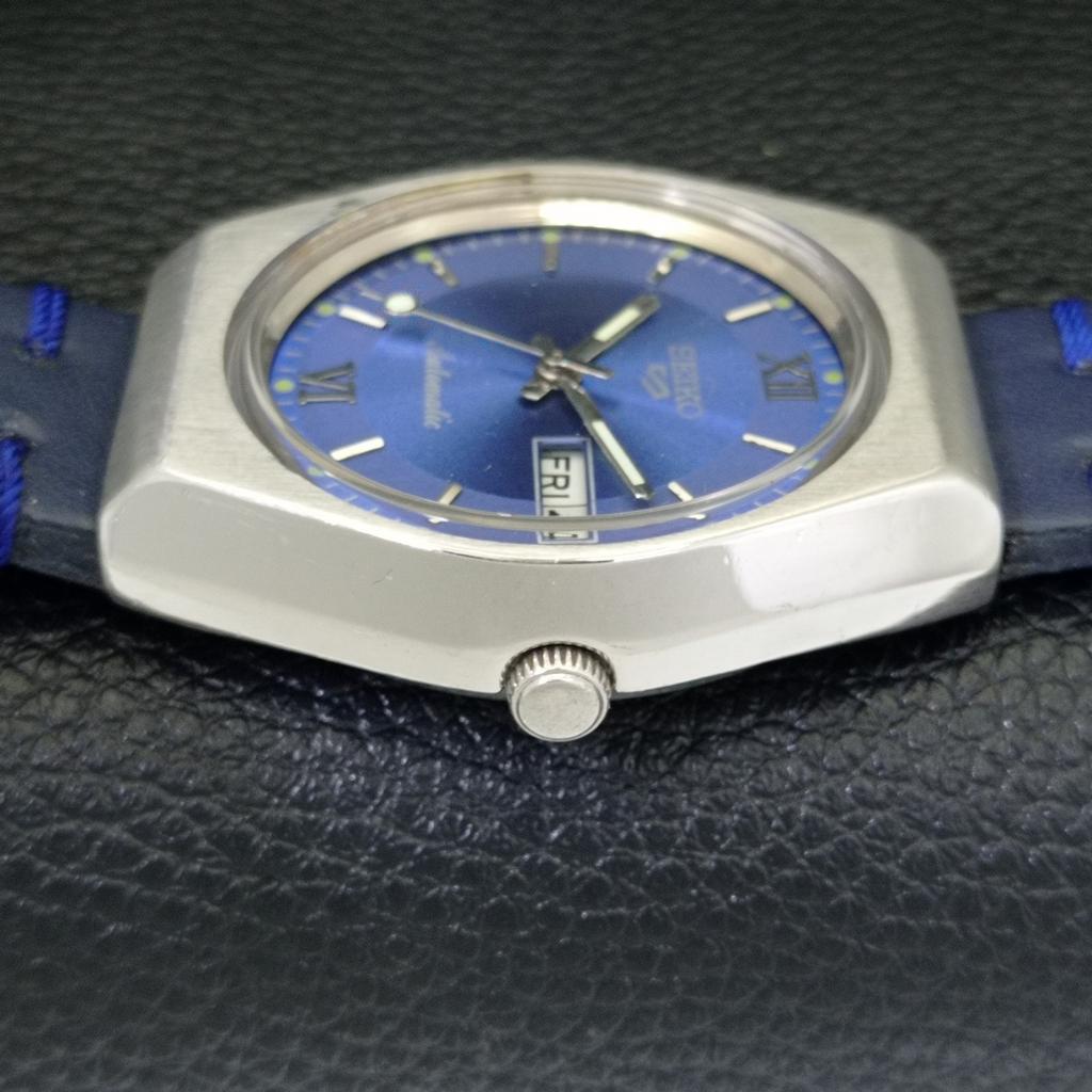 VINTAGE SEIKO 5 AUTOMATIC 6309A JAPAN MENS BLUE COLOR DIAL WATCH a701234-5 R206a-a701234