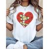 Broken Heart Skateboard Graphic Print Women's Spring - Summer Short - Sleeve Crew - Neck Casual T - Shirt, Daily Styling, Daily Outing, Holiday Gift