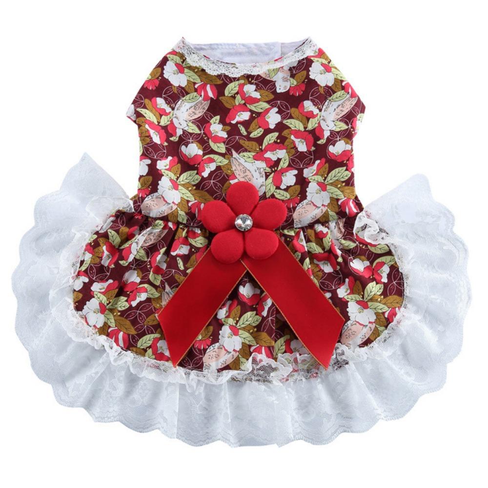 25 Years Old New Sweetheart Princess Dress Cross-border Pet Teddy Dog Cat Bow Gauze Dress Evening Dress