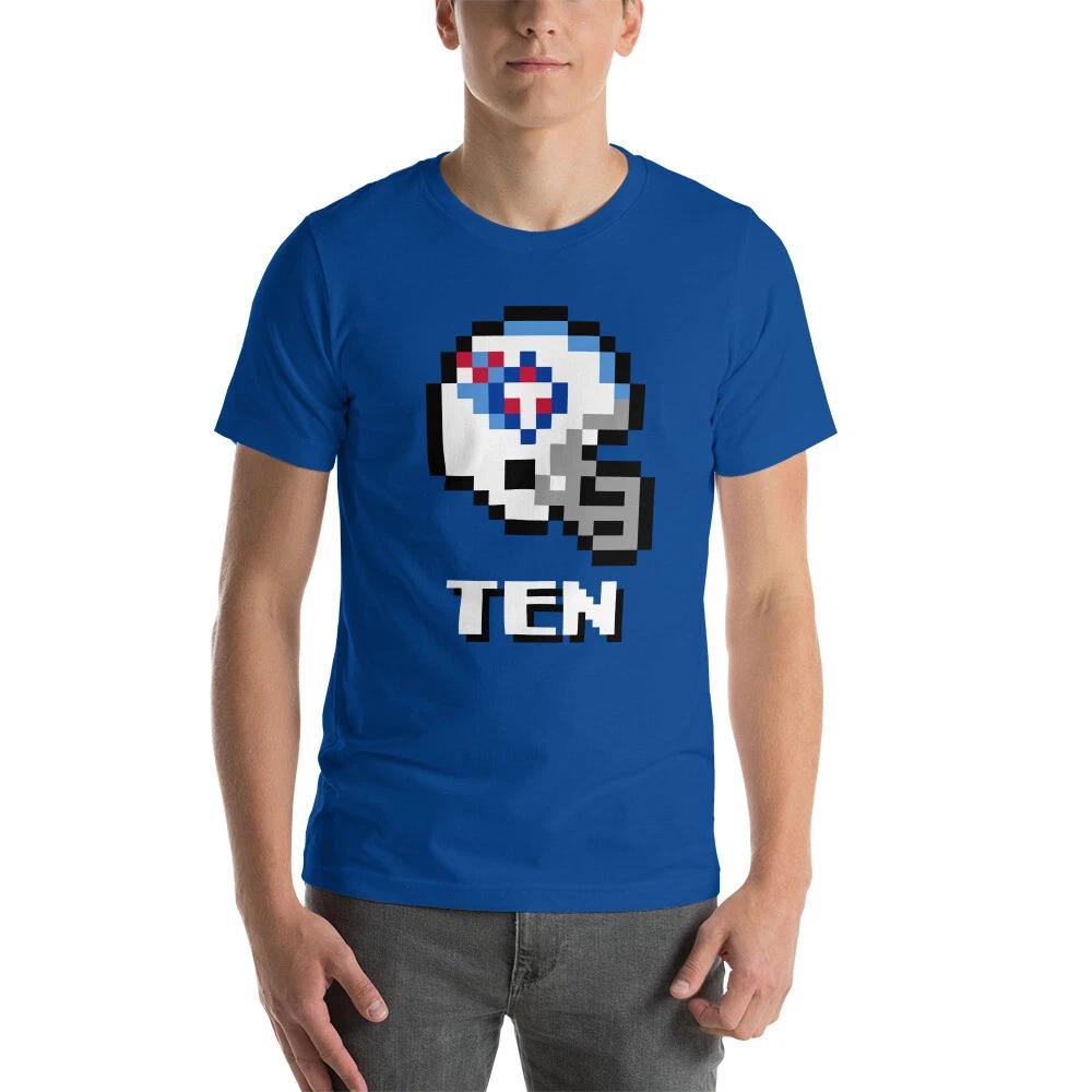 Tennessee Titans NES Football Helmet 8-bit Tecmo Super Bowl Player Retro T-Shirt M