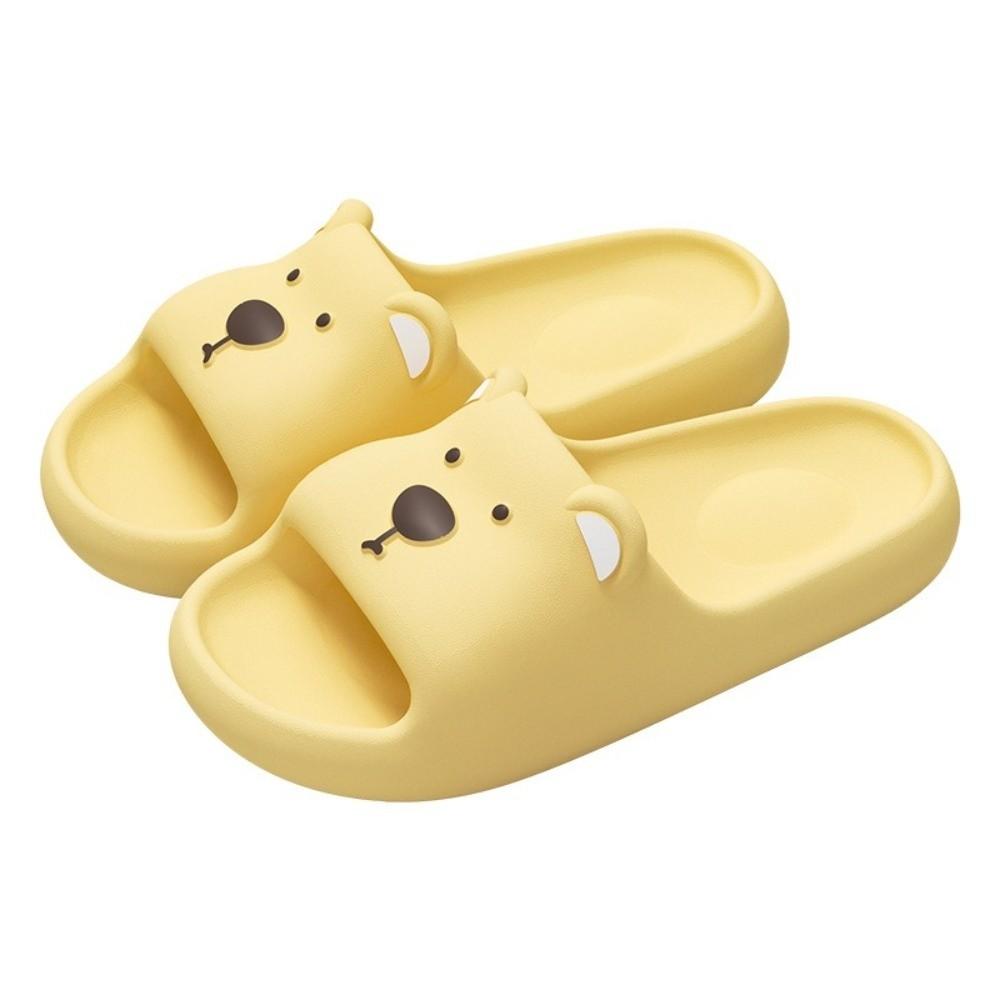 Soft Sole Cartoon Slippers Cartoon Design Thick Sole Slippers Practical Indoor Flip Flops  For Kids