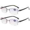 2PCS Women Reading Glasses Anti Blue Light Progressive Eyewear Near Far Prescription Glasses for Men and Women