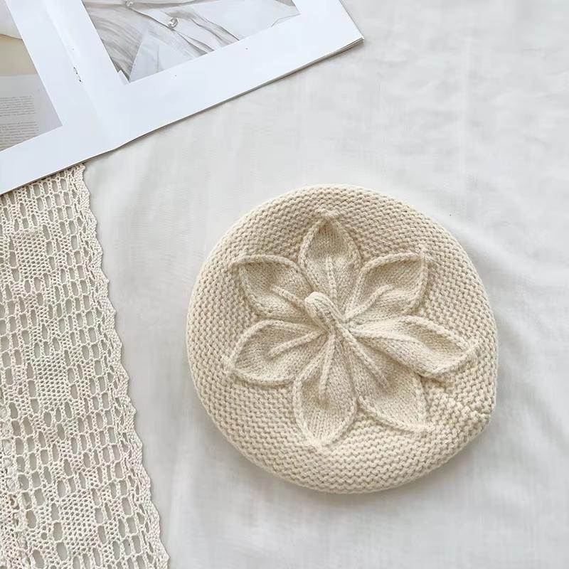 

Модные вязаные детские шапки для девочек, однотонная шапка-берет, винтажная детская французская шапка художника, теплая зимняя шапка-бини бежевый