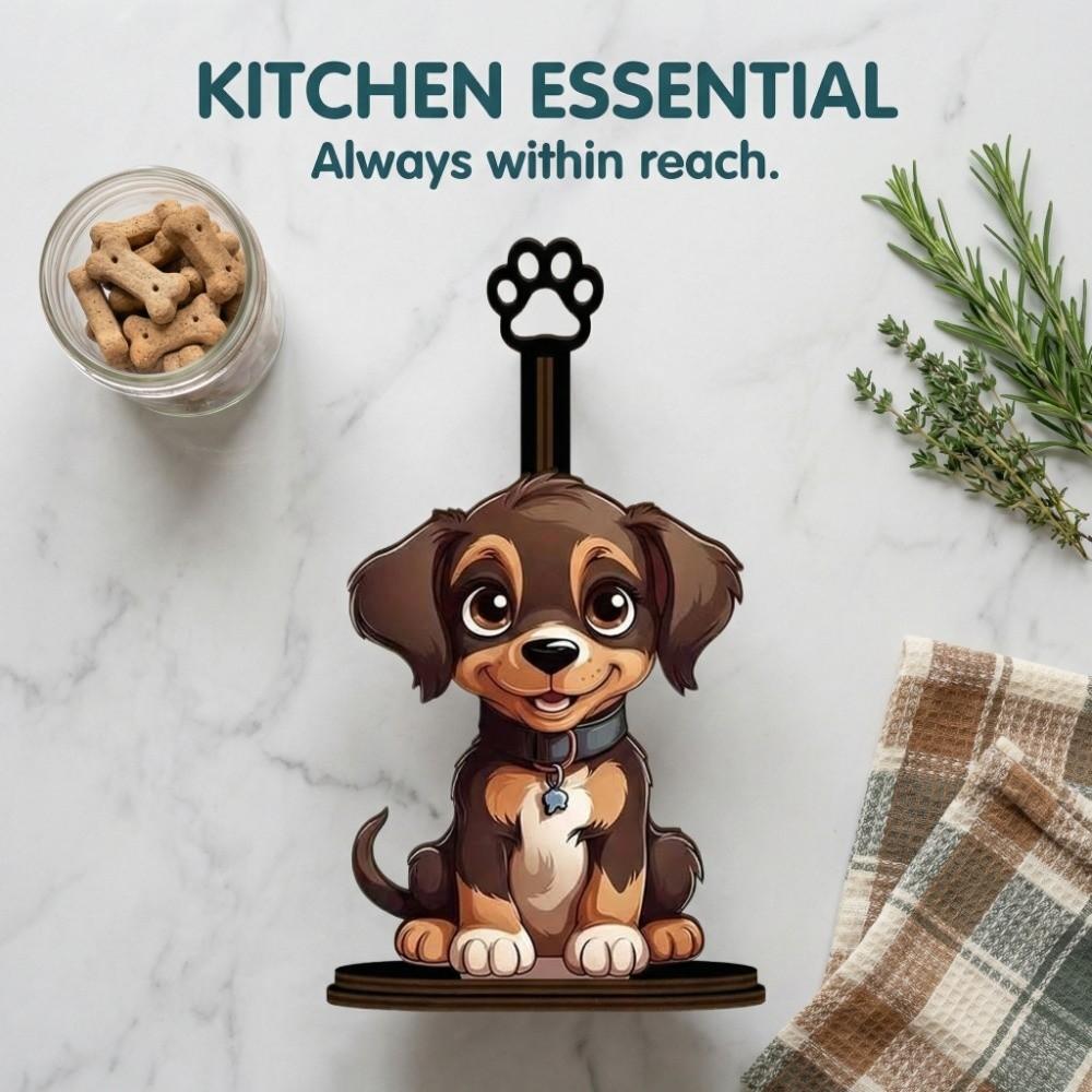 Food Wrap Animal Wooden Tissue Holder Wooden Roll Paper Standing Rack Kitchen Towel Rack  Bathroom
