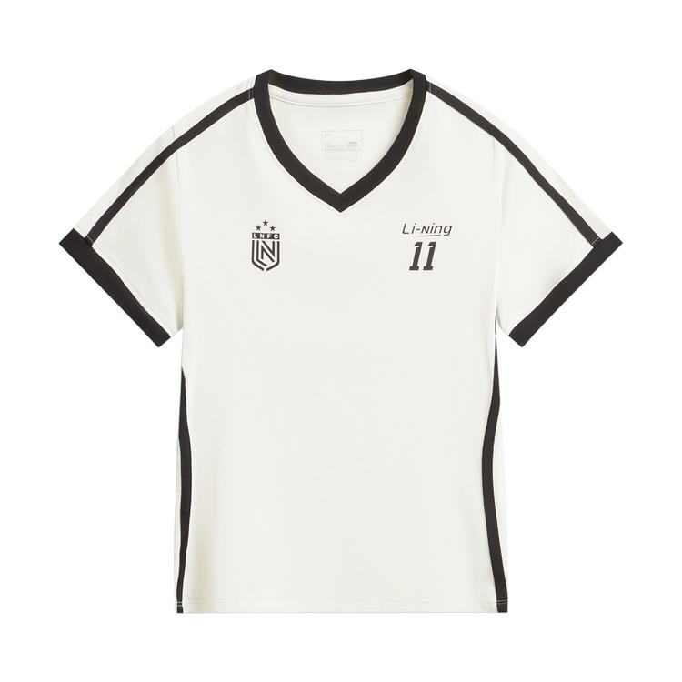 Li-Ning Slim Fit V-Neck Logo Letter T-Shirt Women tops AHSWC38-1 S