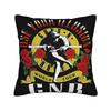 G-Guns N Roses Logo Rock Band Pillowcase Printing Cushion Cover Gift Skull Throw Pillow Case Cover Living Room Zippered 45X45Cm