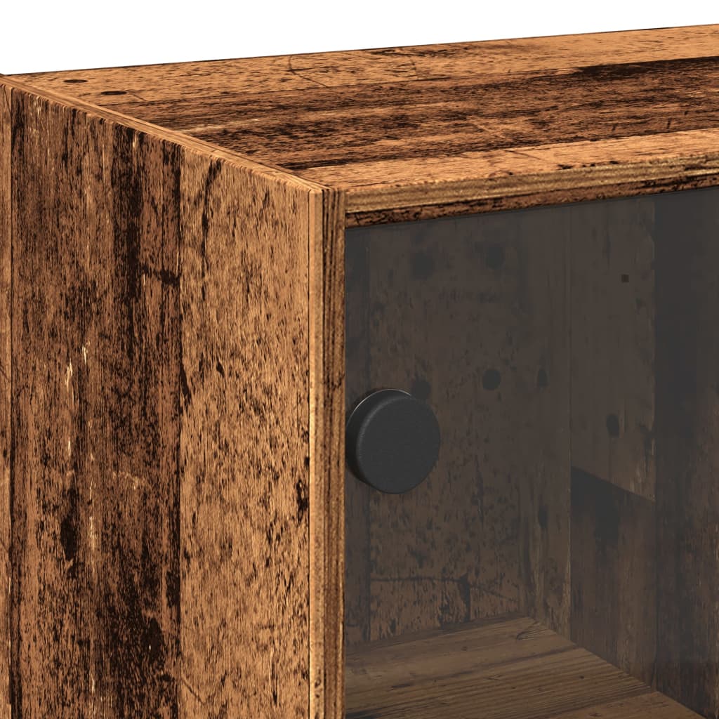 Highboard with Doors Rustic Wood Look 68 x 37 x 142 cm Engineered Wood