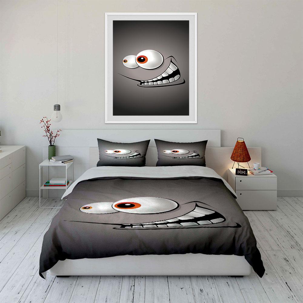 Smiling Face with Eyes. Bedding Sets Duvet Cover Sets Duvet Covers Pillowcases(1 * Duvet Cover 2 * Pillowcases Without Duvet Insert)