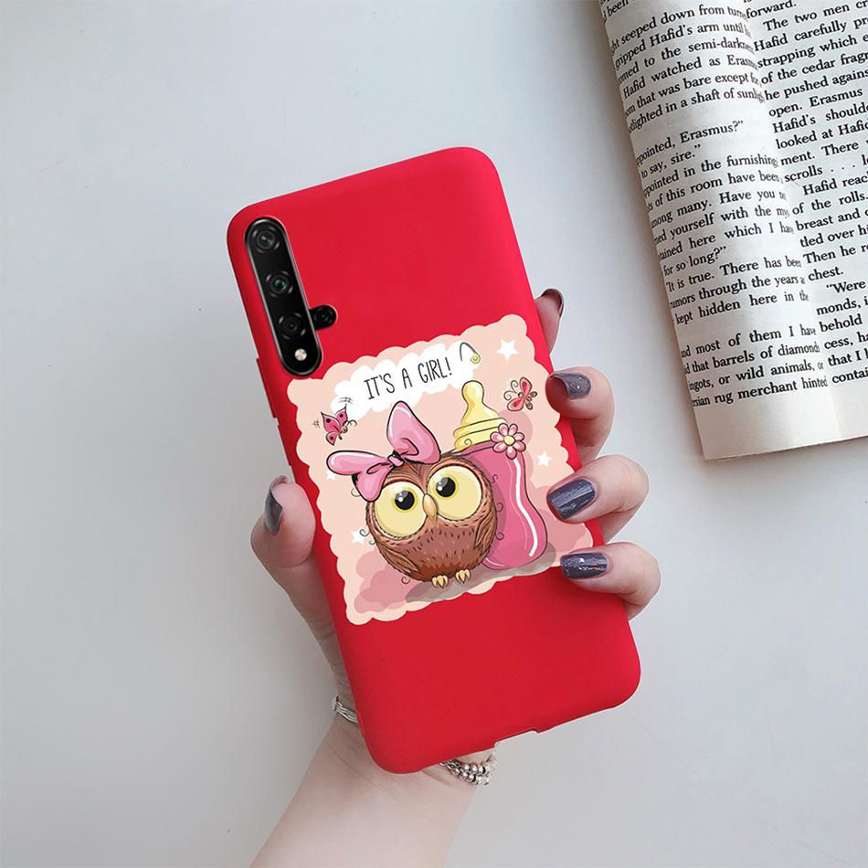 For Honor 20 Case Cartoons Love Heart TPU Funda For Huawei Honor 20 Pro Lite YAL-L21 YAL-L41 20S MAR-LX1H Back Cover Phone Case