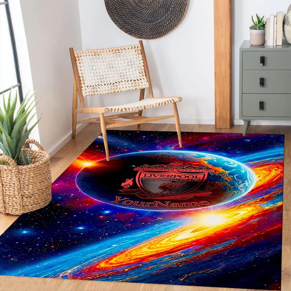 Liverpool Customizable Name Floor Mat Perfect for Playrooms Foyer Living Rooms Kitchen Anti-slip Rug Anime Office Decor Gift for Festivals