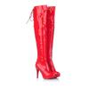 FS New Boots Women's High-heeled Patent Leather Knee-length Tube Large Size Red Pole Dance Boots