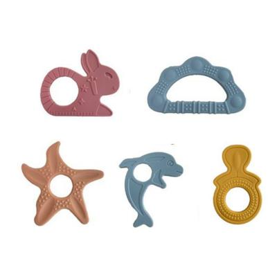 Silicone Teether 5-piece Set, 1 Set, Mixed Colors, Korean Baby Products