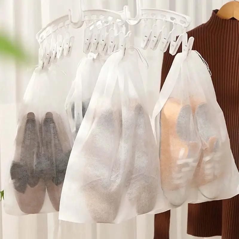 10pcs Shoes Storage Bag Closet Organizer Non Woven Travel Portable Dust Proof Pocket Clothing Classified Hanging Bags