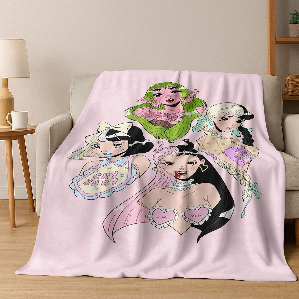 Crybaby M-Melanine Martinez Art Flannel Blanket,Cozy Soft Throw Blanket for Home Bedroom Bed Sofa Picnic Office Cover Gift Kid