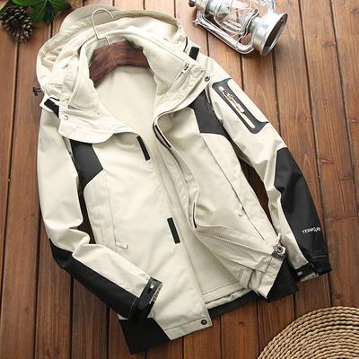 Frühling, Herbst und Winter Outdoor-Jacke Damen Zweiteiliges Set Drei-in-Eins Bergsteigeranzug Winddichte Fleecejacke