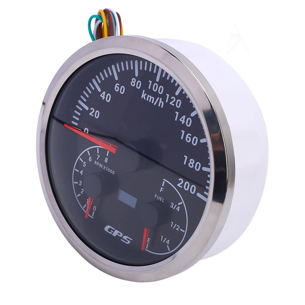 110mm GPS Odometer 0 To 200KM H Multifunctional 0 To 8000RPM Tachometer E 1 4 1 2 3 4 F Fuel Level Gauge with Turn