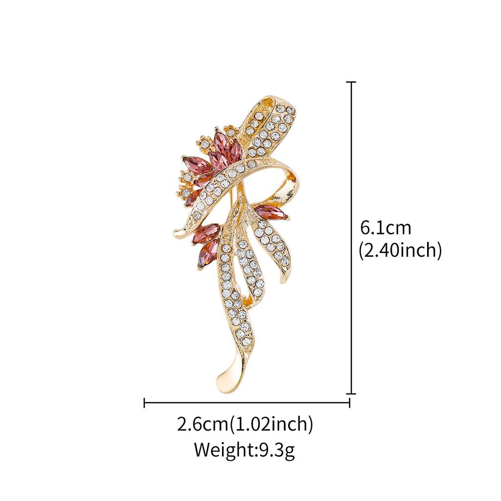 Fashion Women's Crystal Brooch Multi-Diamond Coat Chest Decoration Party Wear Jewelry Young Pin