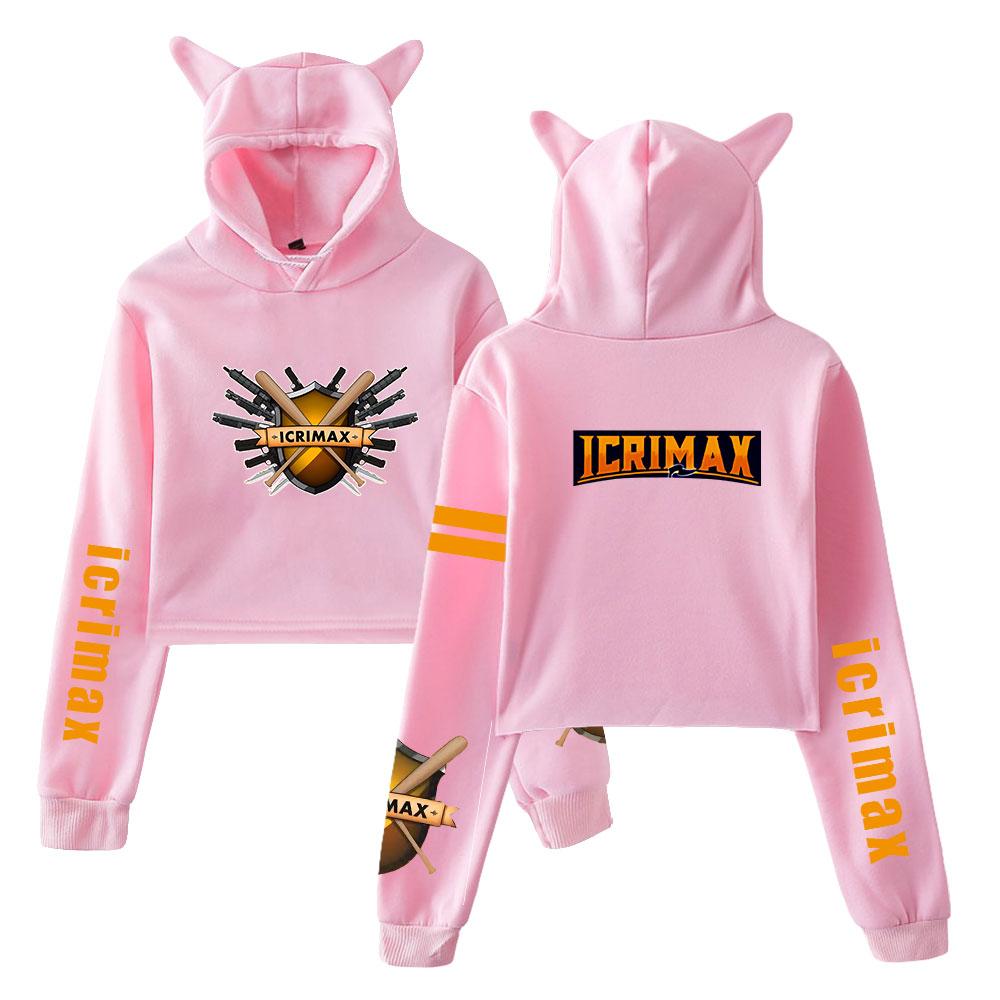 Streetwear Women Sexy Icrimax Print Cropped Sweatshirts Oversize Loose Harajuku Pullovers Spring Korean Casual Tops