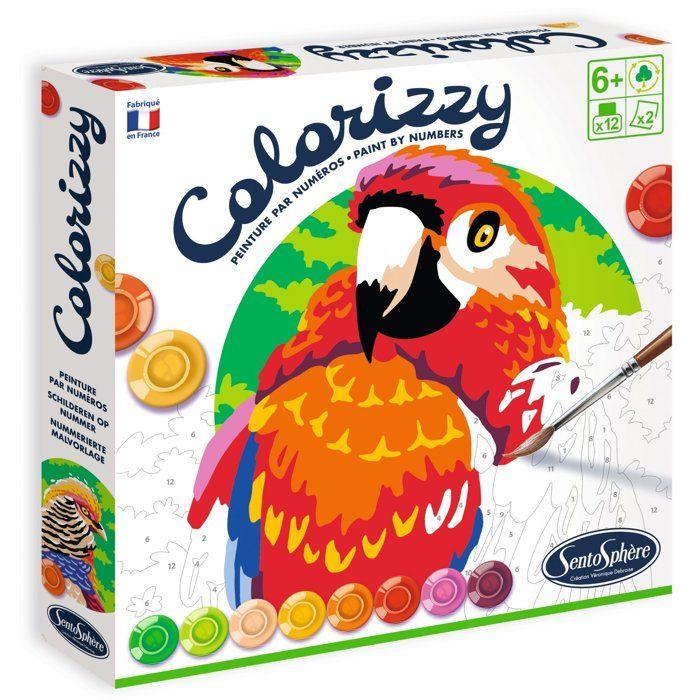 Peinture Acrylique - SENTOSPHERE - Colorizzy - Oiseaux - Peinture à numéro pour jeunes artistes - Dès 8 ans