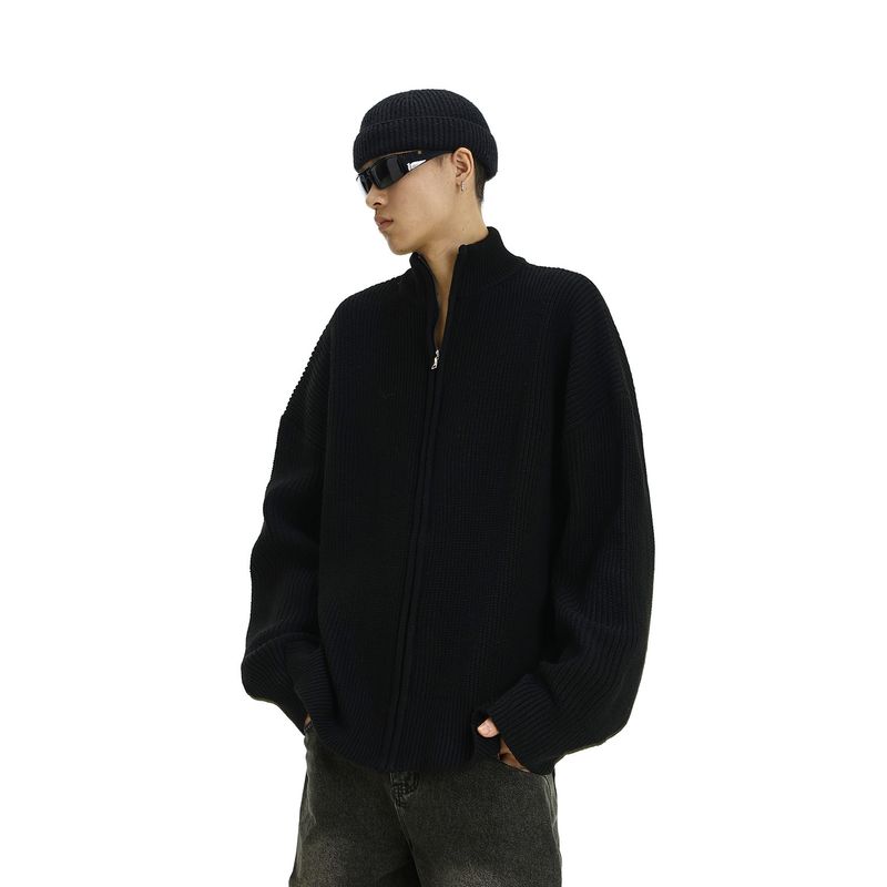 American Retro Fancy Maychao Niche Style Knitwear Half Turtleneck Outwear Men's Handsome Sweater Couple