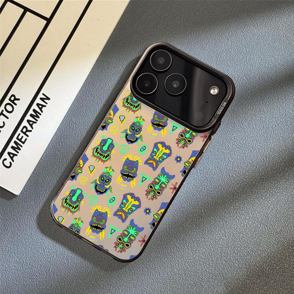 Coole Tiki Handyhülle Für iPhone 17 16 15 14 13 12 11 Pro Max Air Matt Laser Aurora Stoßfest Funda