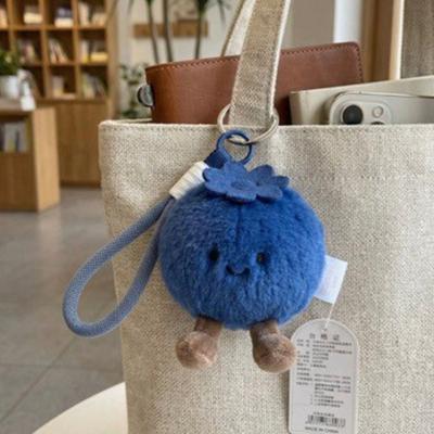 Portachiavi Ciondolo Peluche Cartone Animato Forma di Mirtillo Portachiavi Decorativo con Cordino Zaini Borse Auto Portafogli Ciondolo