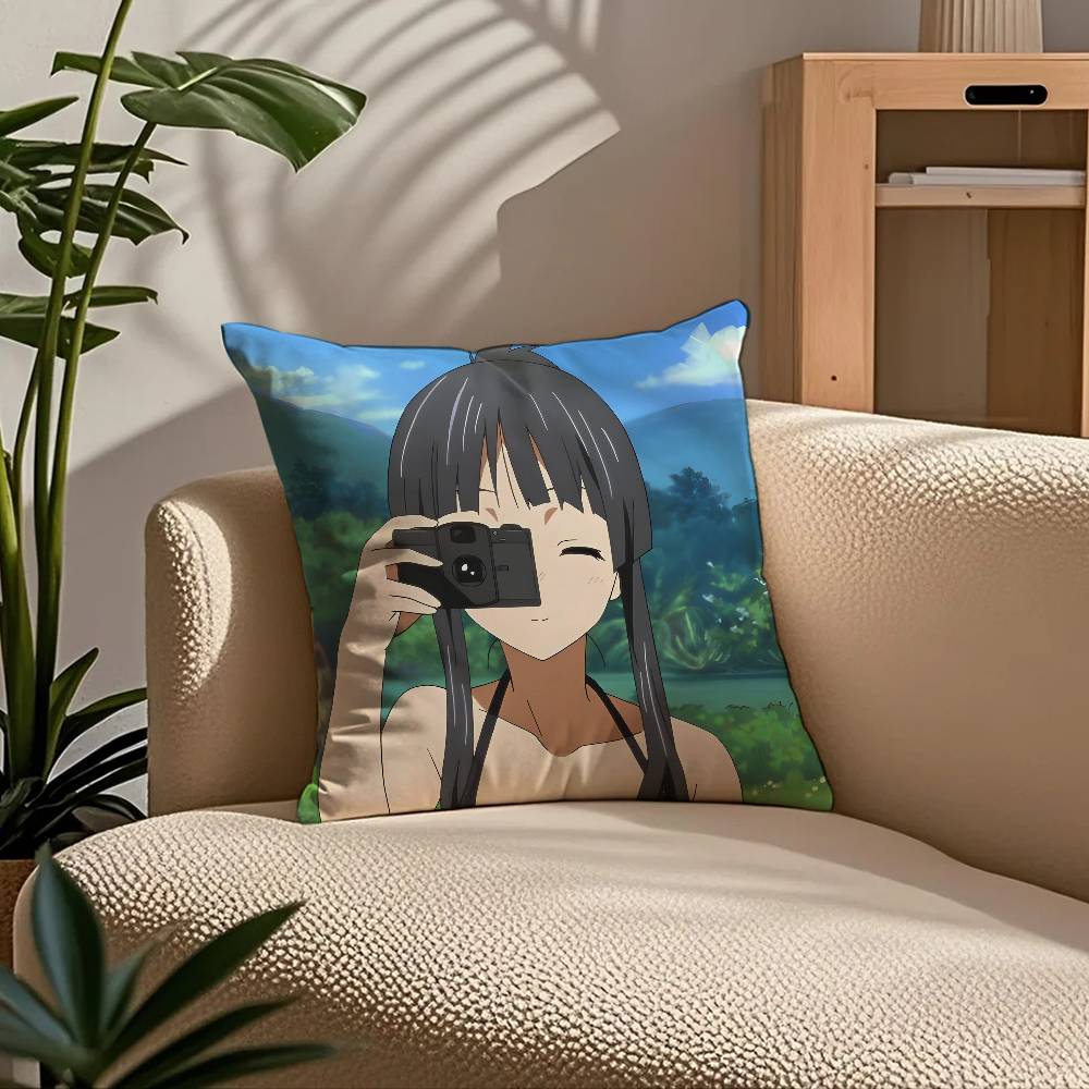 Classic Anime K-K-ON Pillow Case Comfort Sofa Bed Silky elegant Invisible zipper Custom Decorative cushion cover