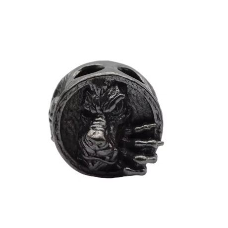 Brass Wolf Skull Head Knife Beads Punk Edc Outdoor Diy Paracord Woven Lanyard Pendants Retro Umbrella Rope Bracelets Accessories