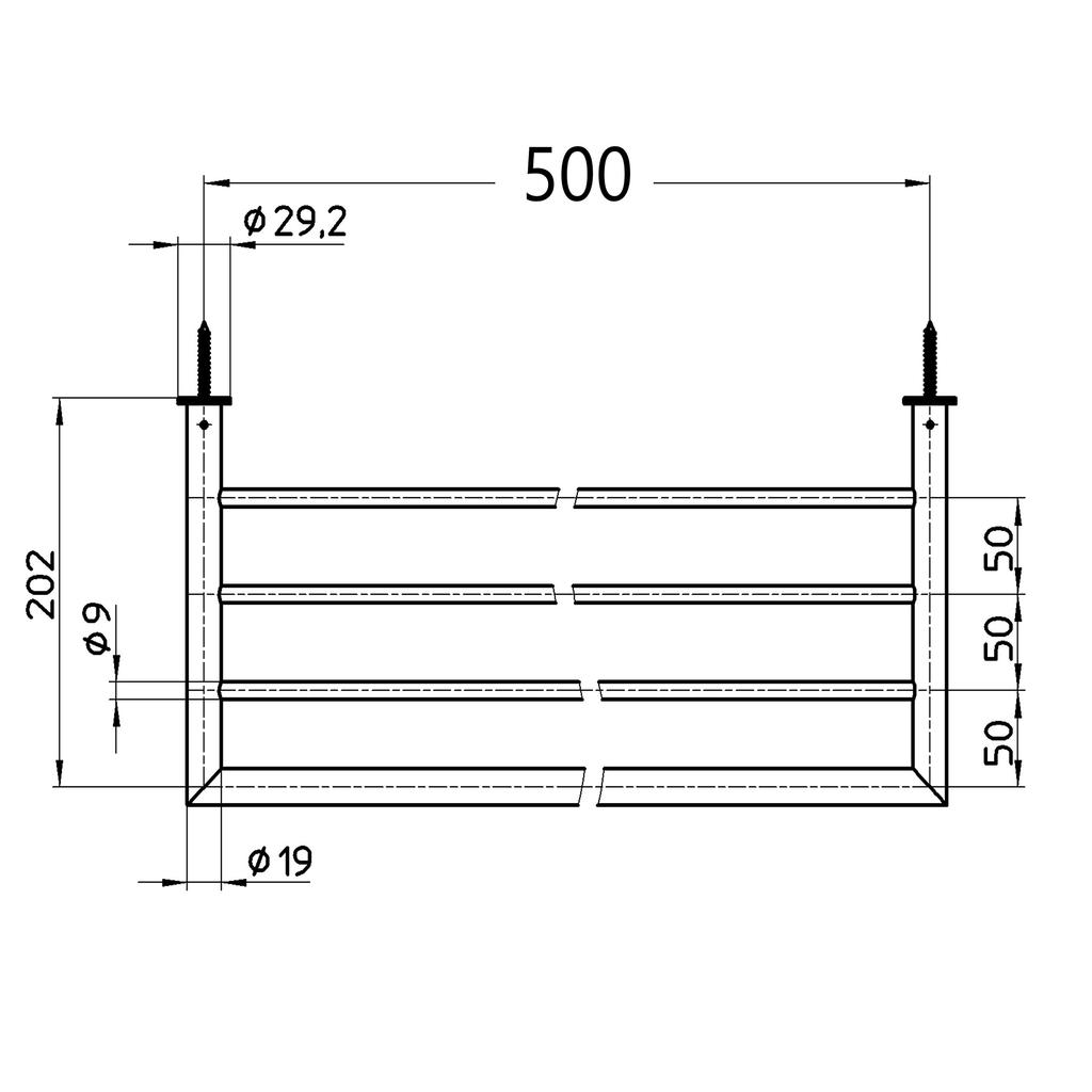 SANEI Towel Stainless Width For Placing Towels In the Rack, Steel, 500mm, Silver, Bathroom, Etc. W2108-500-C